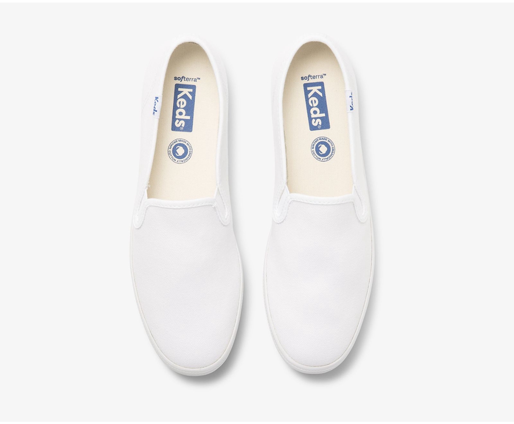 Slip Ons Keds Mujer Blancas - Champion Slip On Organic Cotton Lona - 839-CEAVMP